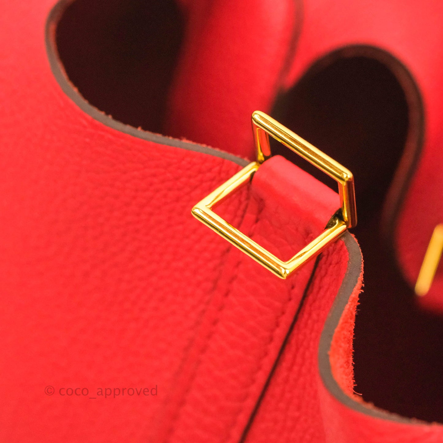 Hermès Picotin 22 Clemence Rouge de Coeur Gold Hardware