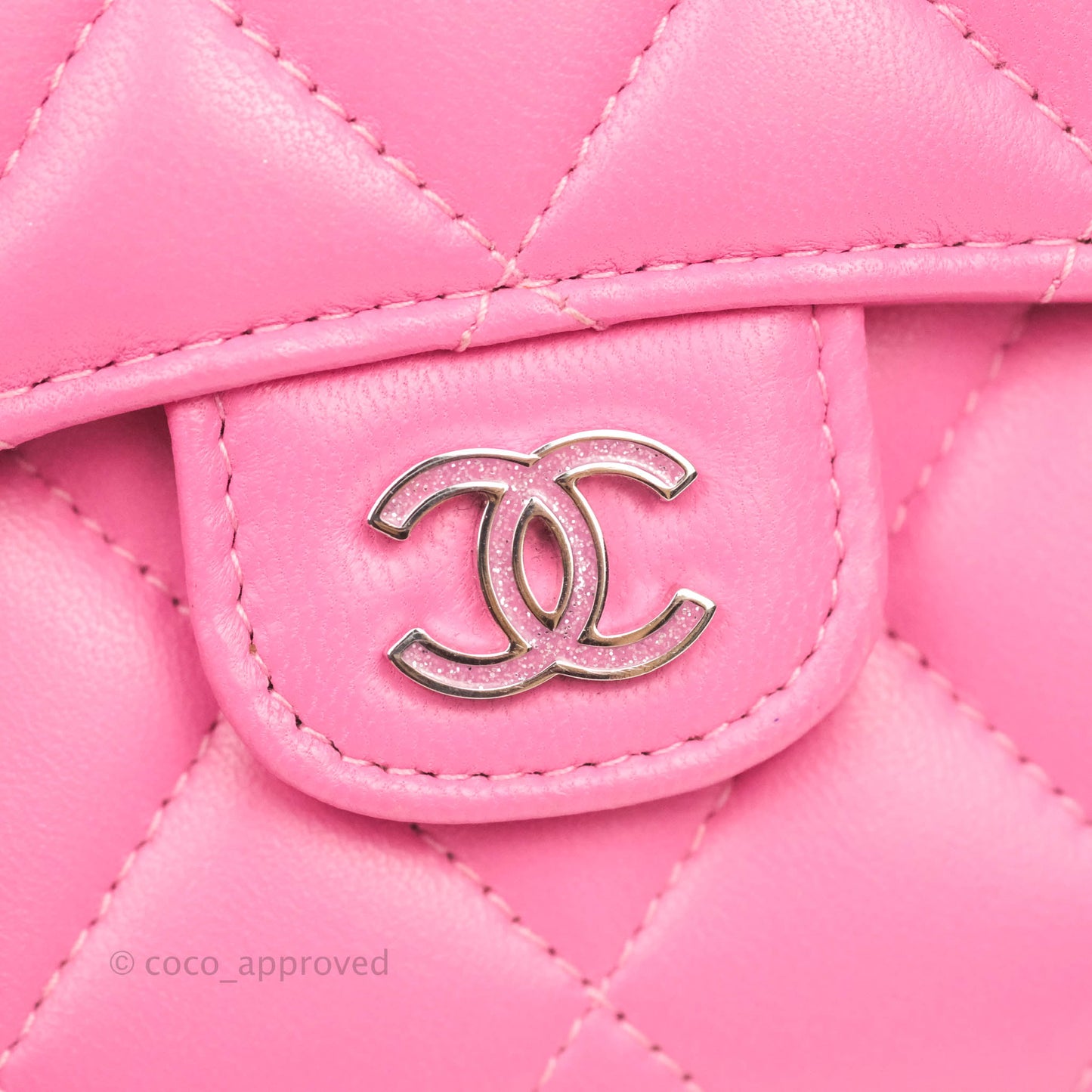 Chanel Classic Flap Wallet Pink Lambskin Silver Hardware