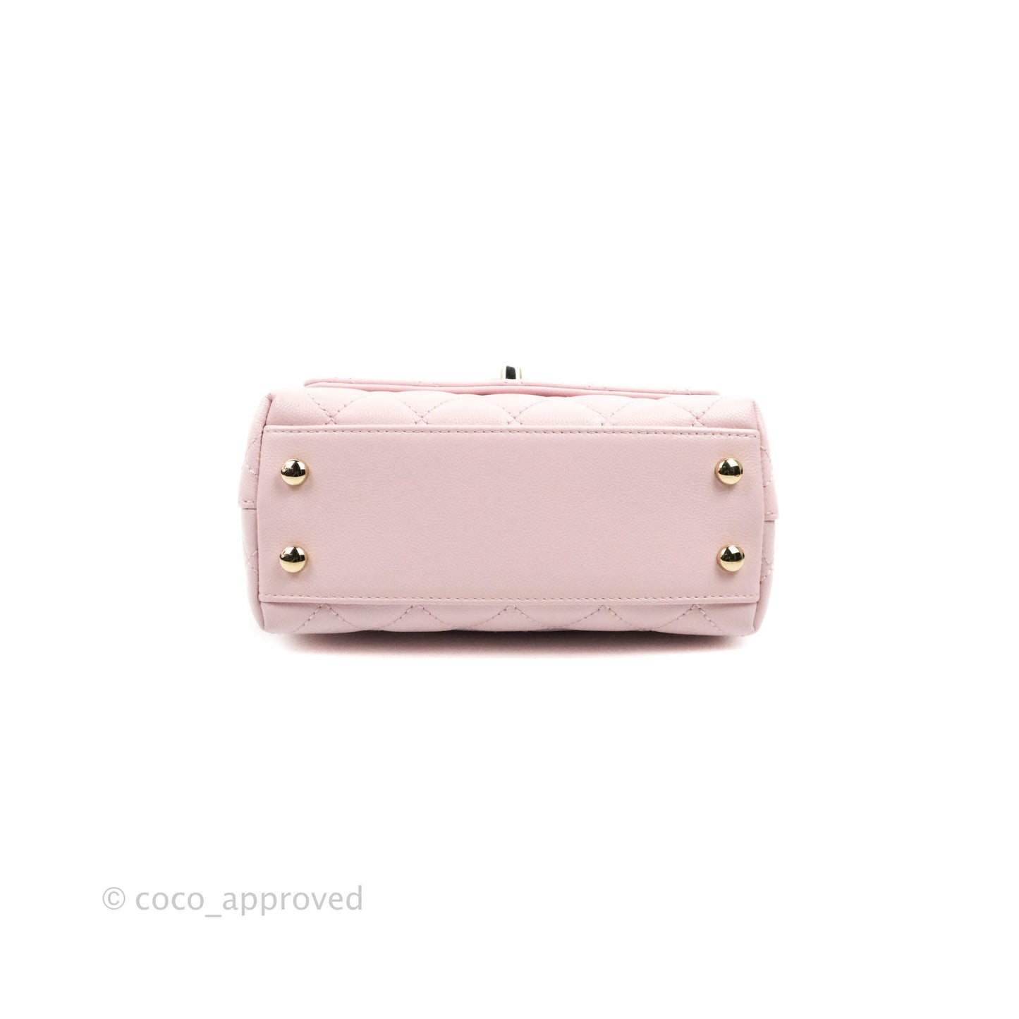 Chanel Mini Coco Handle Quilted Light Pink Caviar Gold Hardware