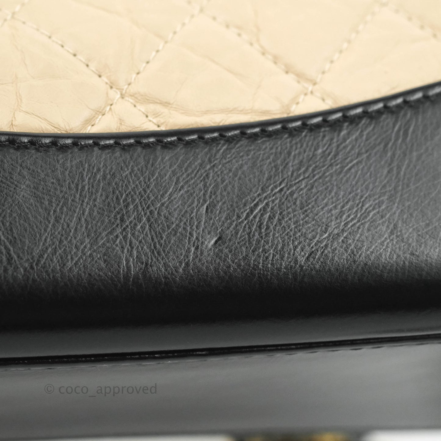 Chanel Small Gabrielle Backpack Beige Black Aged Calfskin