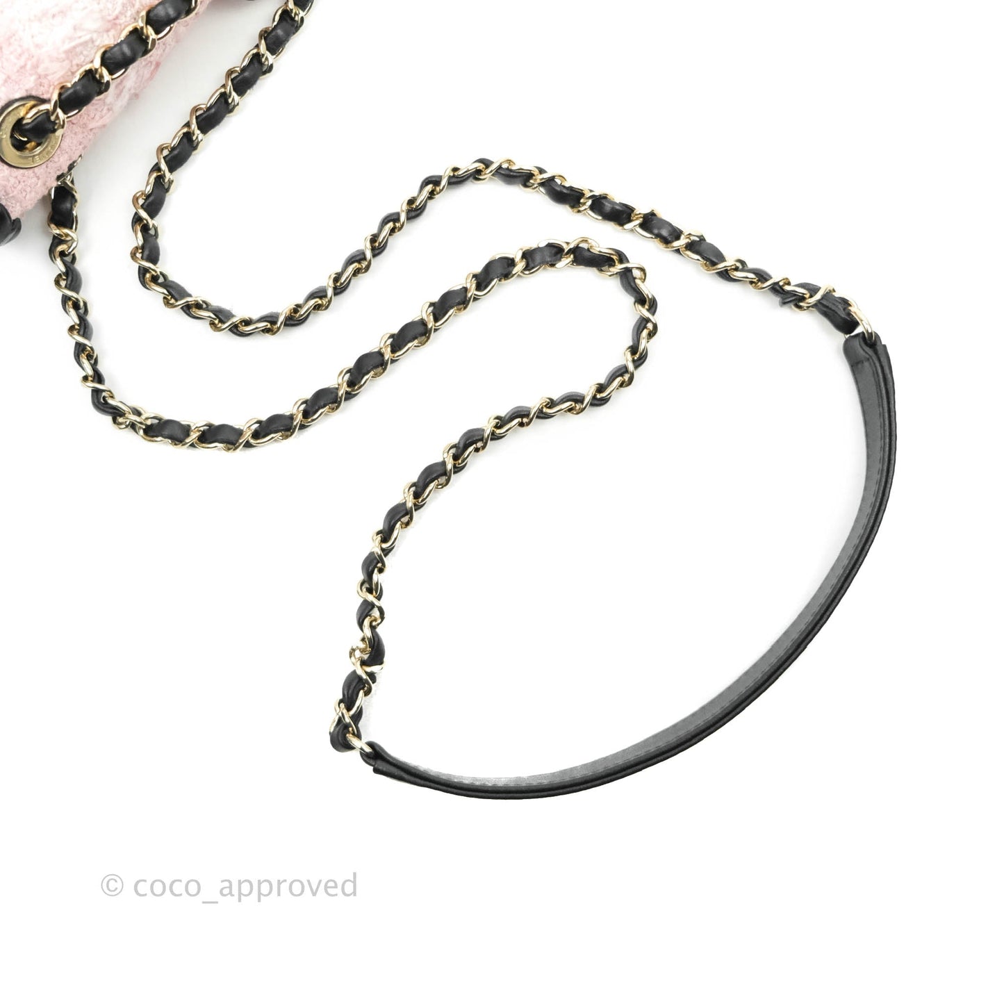 Chanel Mini My Own Frame Flap Pink White Tweed Braided Calfskin 22S