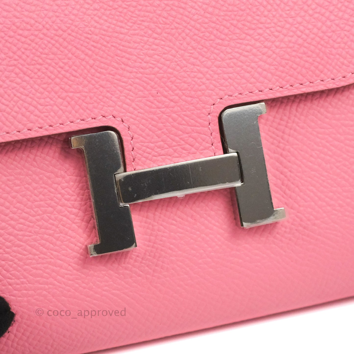 Hermès Constance Short Wallet Rose Azalee Epsom Silver Hardware
