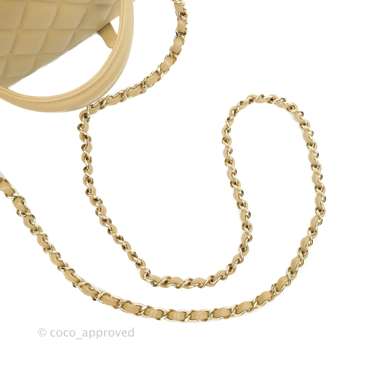 Chanel Small Quilted Top Handle Vanity Case Dark Beige Caviar Gold Hardware
