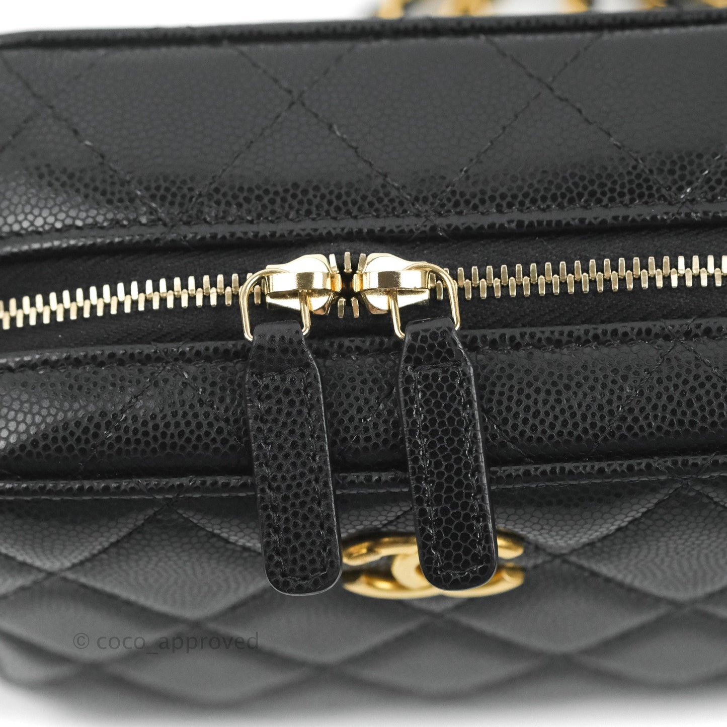 Chanel Quilted Twist Your Buttons Camera Black Caviar Gold Hardware