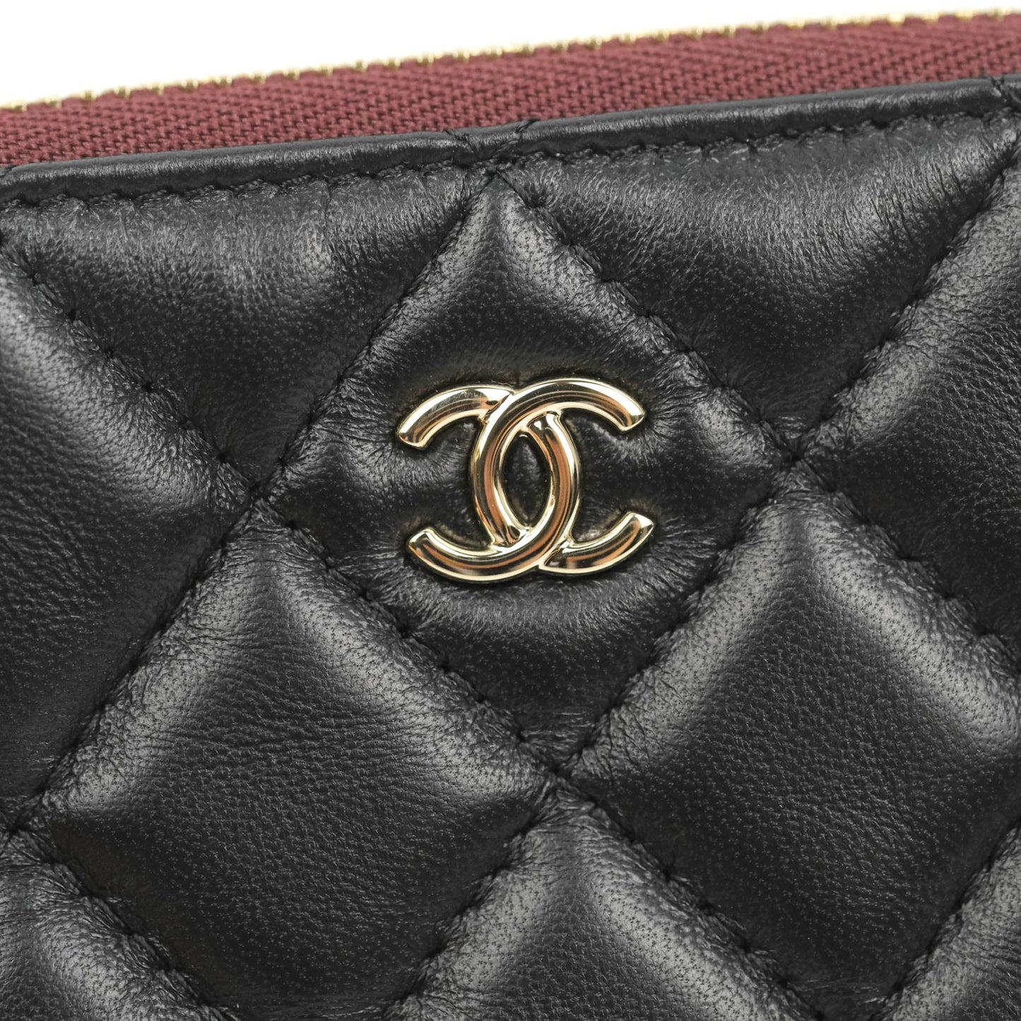 Chanel Quilted Mini O Case Black Lambskin Gold Hardware