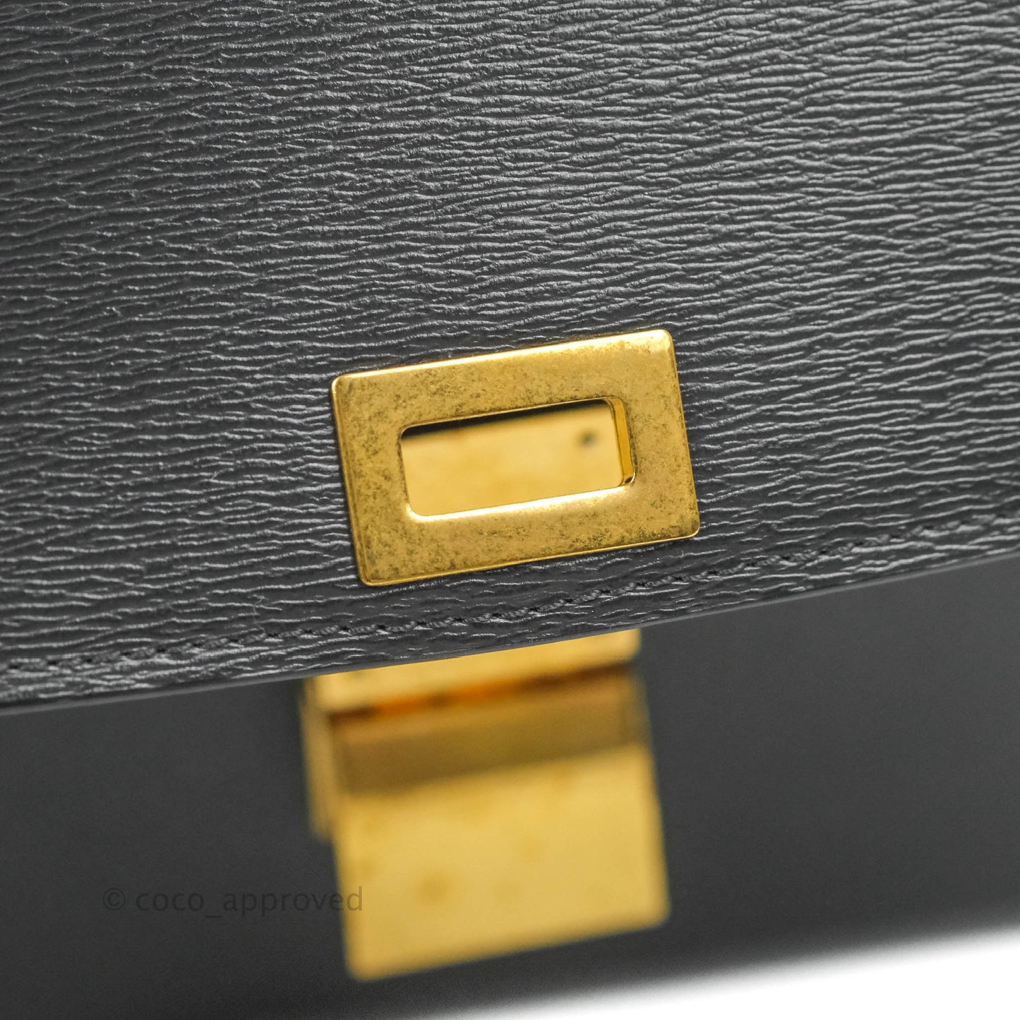 Celine Medium Classic Box Flap Dark Grey Liege Calfskin