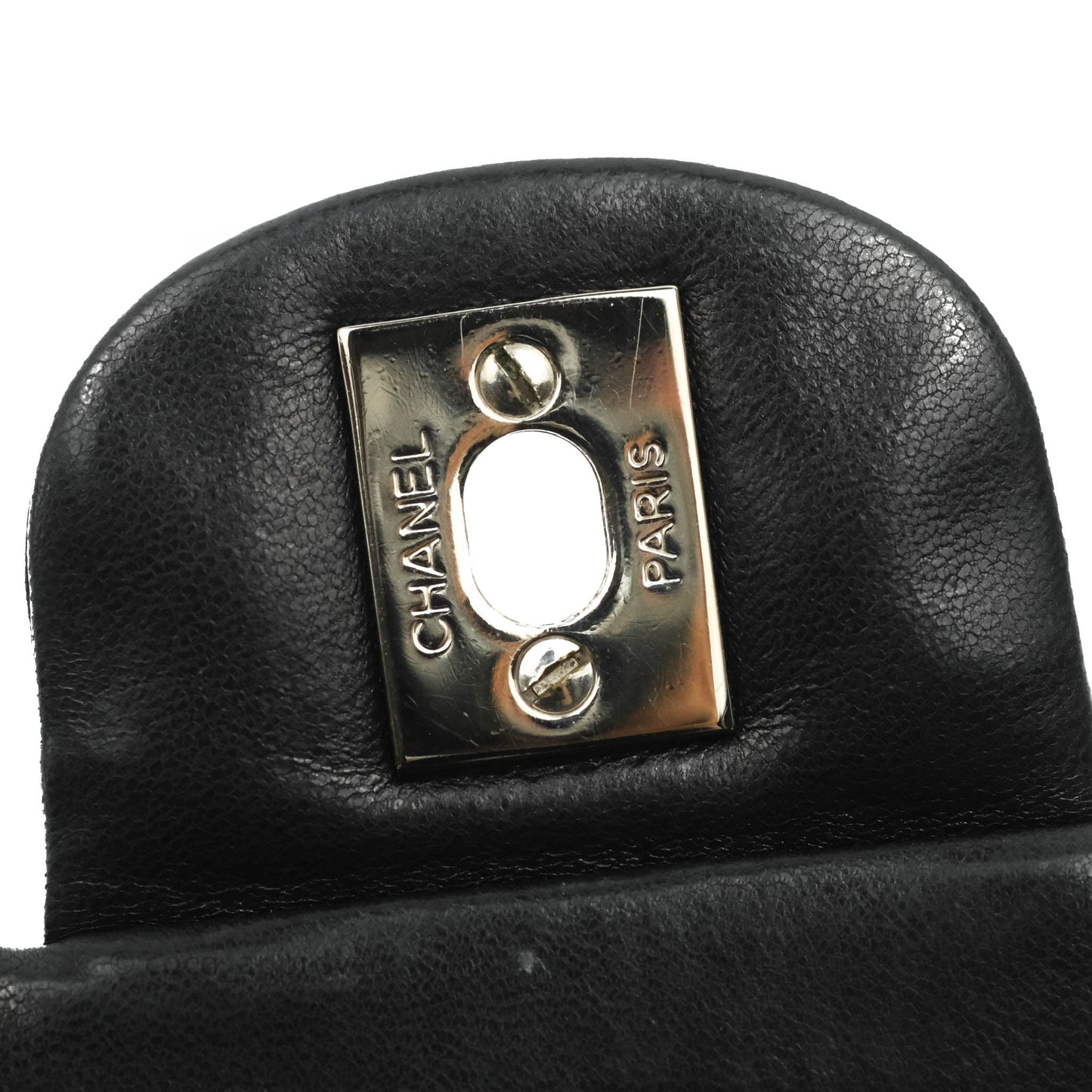Chanel Quilted East West Flap Bag Black Lambskin Silver Hardware