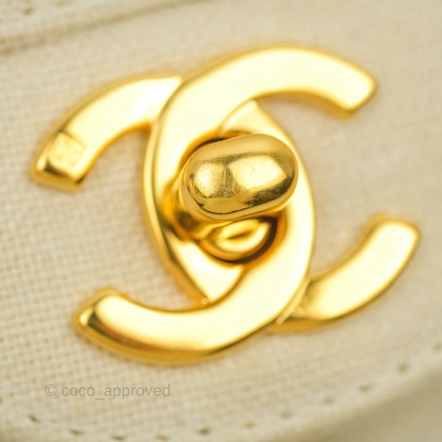 Chanel Small Flap Camellia Embroidered Ivory Beige Linen Canvas 24K Gold Hardware