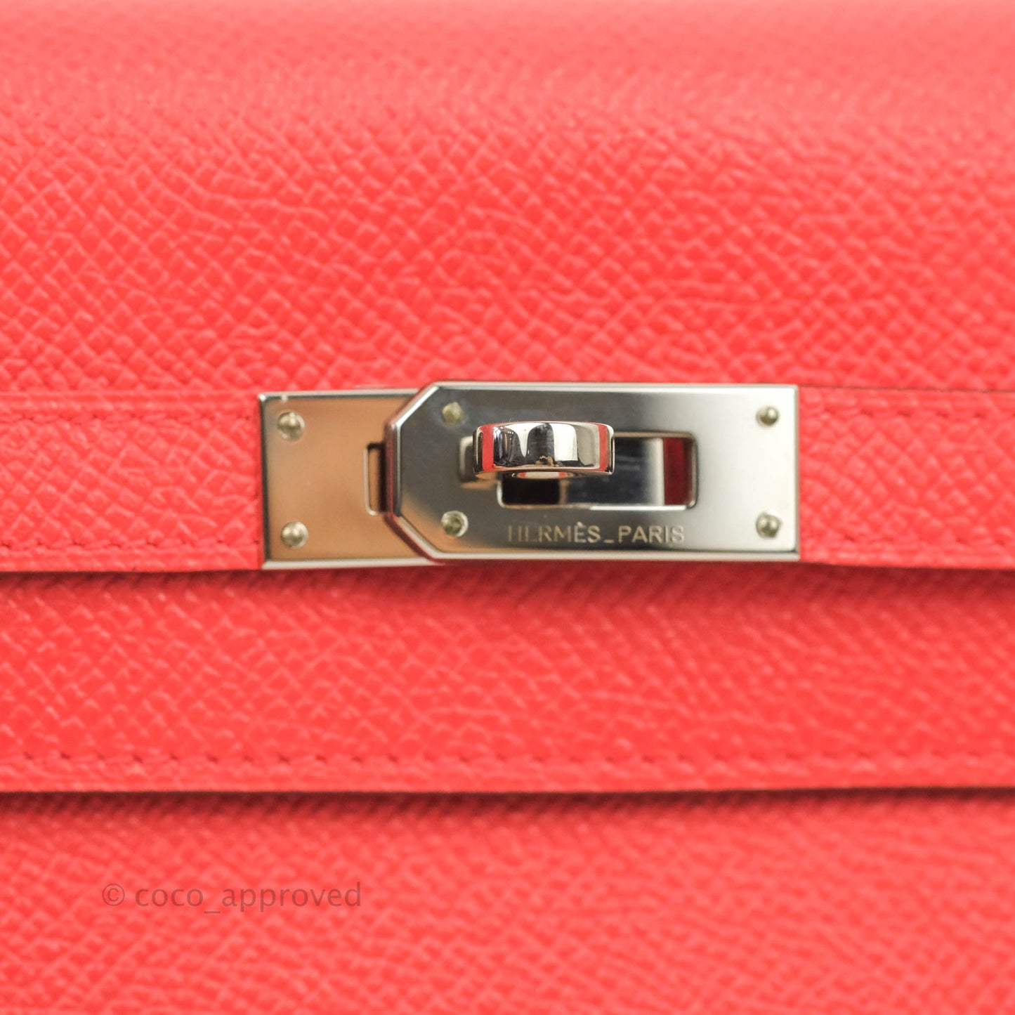 Hermès Kelly Wallet Red Epsom Palladium Hardware