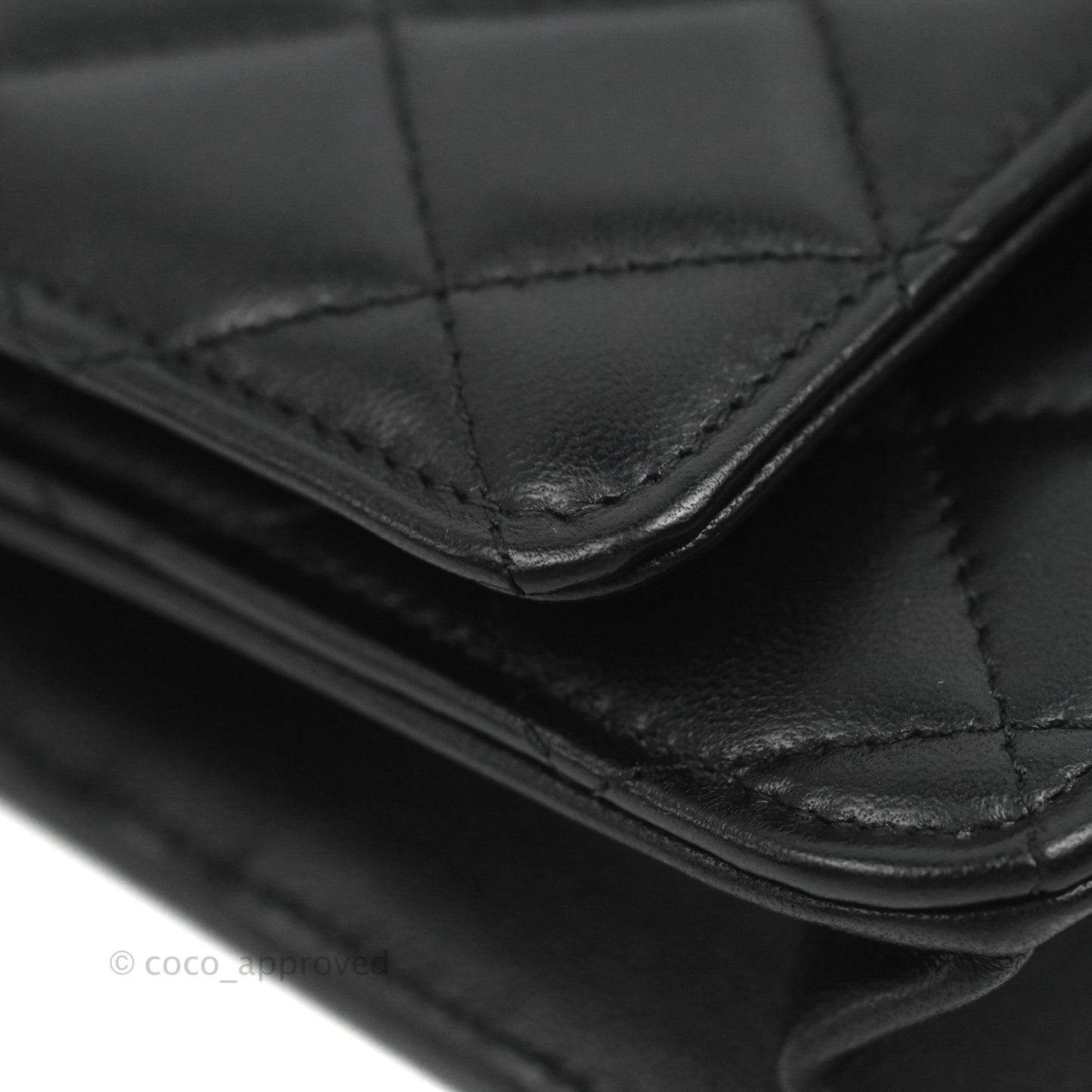 Chanel Quilted Classic Wallet on Chain WOC Black Lambskin Gold Hardware