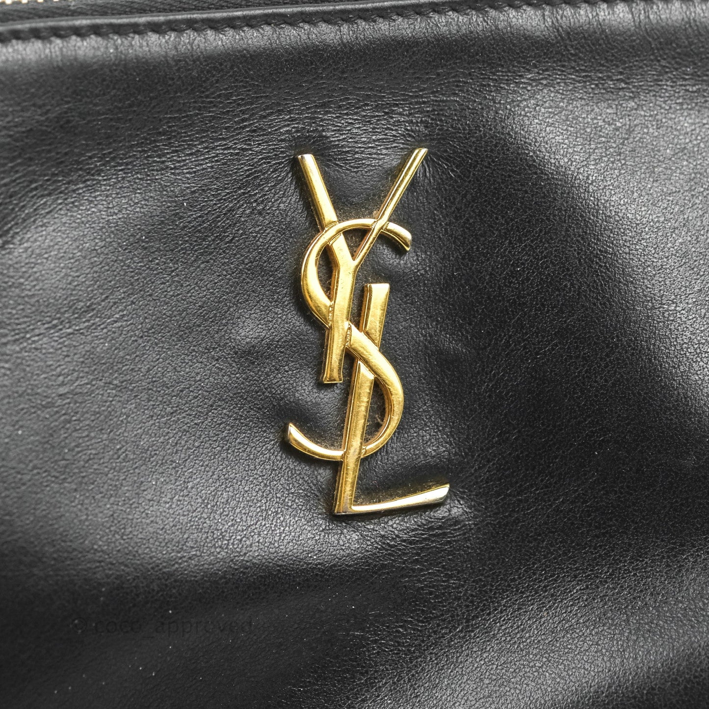 Saint Laurent Monogram Pouch Bag Black Gold Hardware