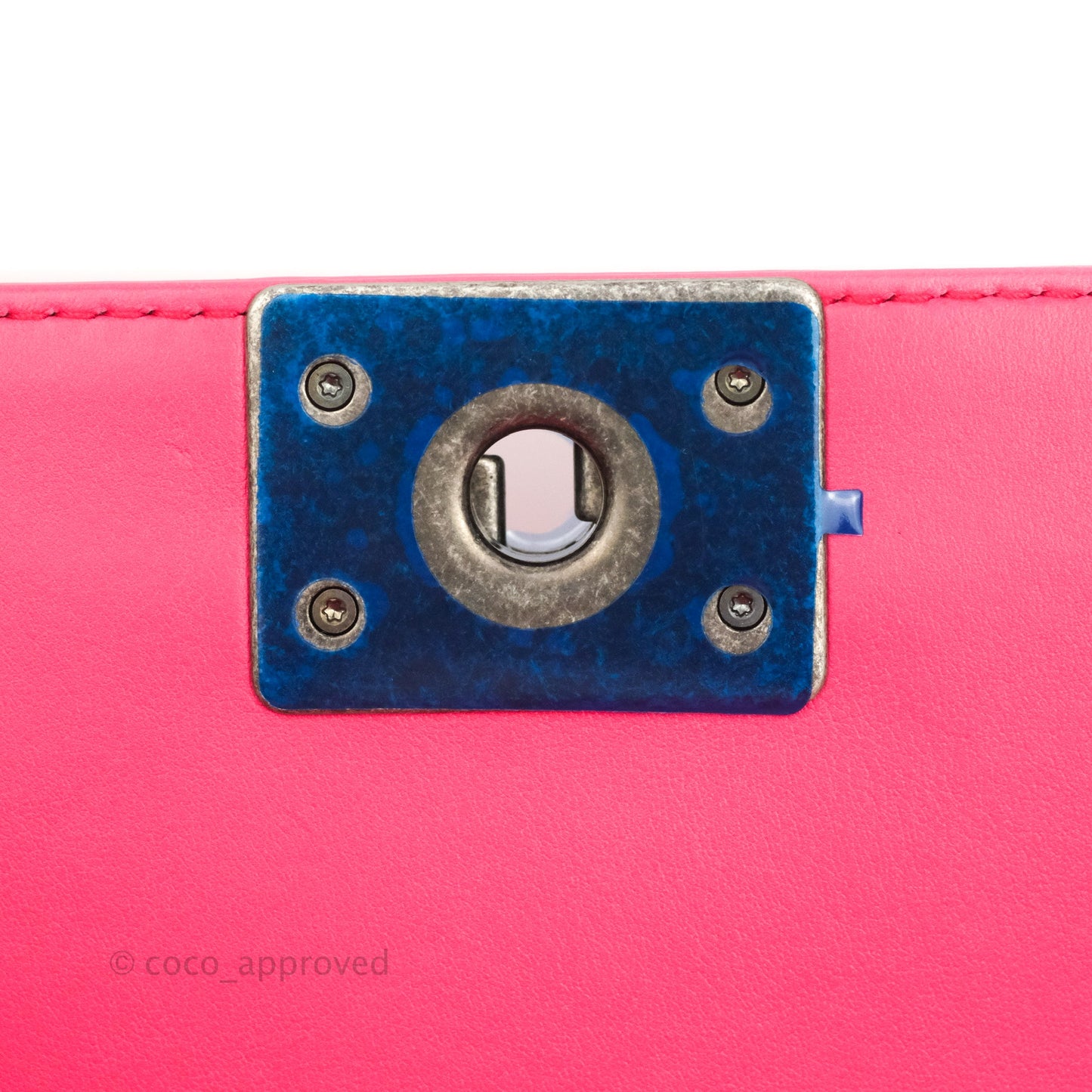 Chanel Quilted Medium Boy Bag Pink Patent Ruthenium Hardware