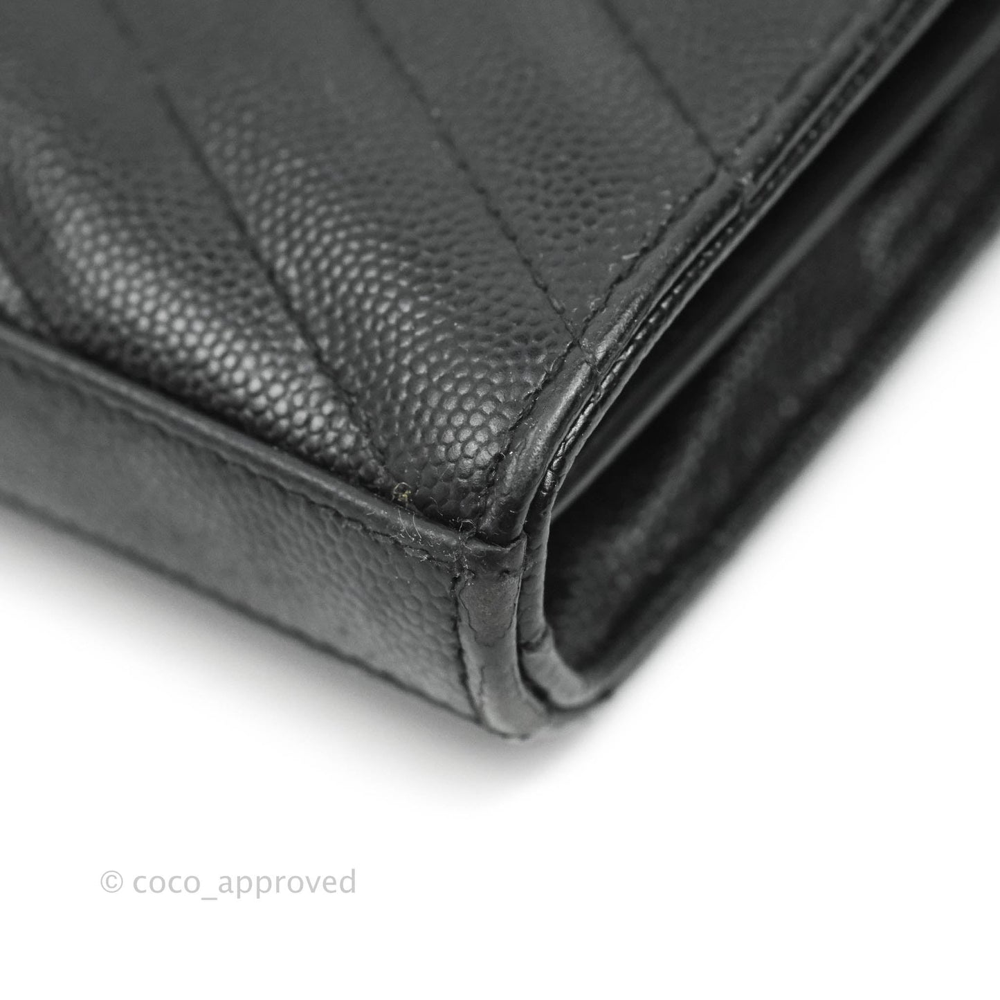 Saint Laurent Wallet on Chain Large Black Grained Leather So Black