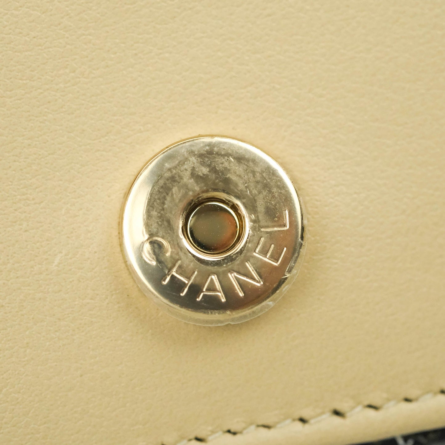 Chanel Wallet On Chain WOC Houndstooth Beige Black Tweed Gold Hardware