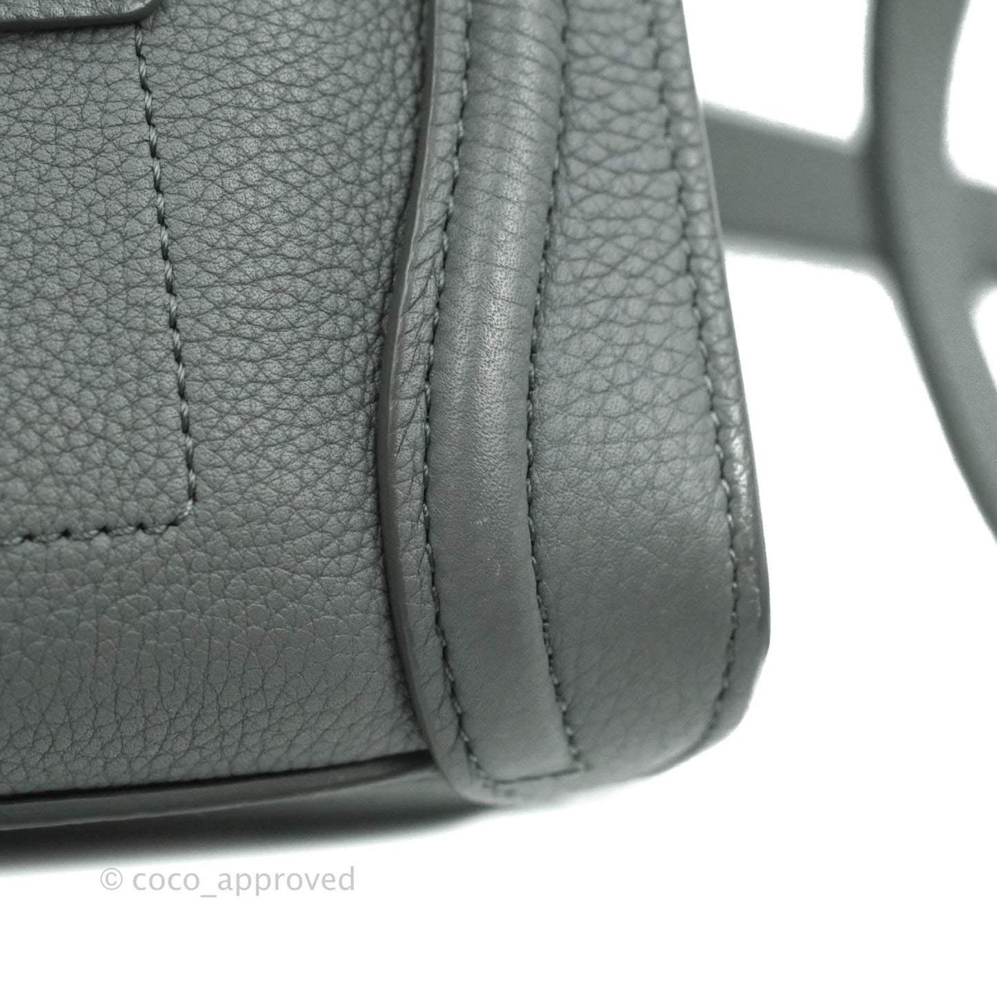 Celine Nano Luggage Grey Drummed Calfskin