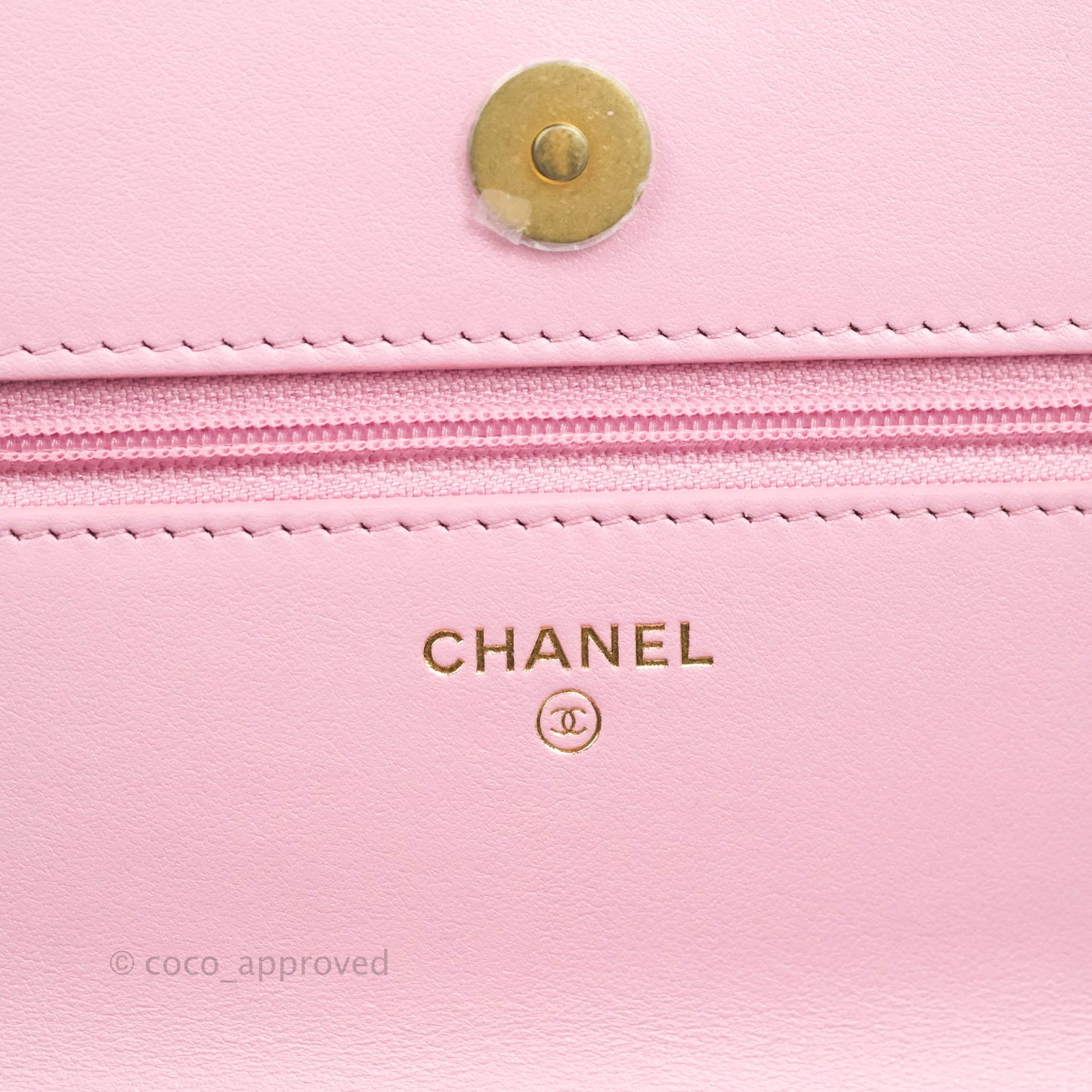 Chanel Top Handle Wallet On Chain WOC Pink Caviar Gold Hardware 22S