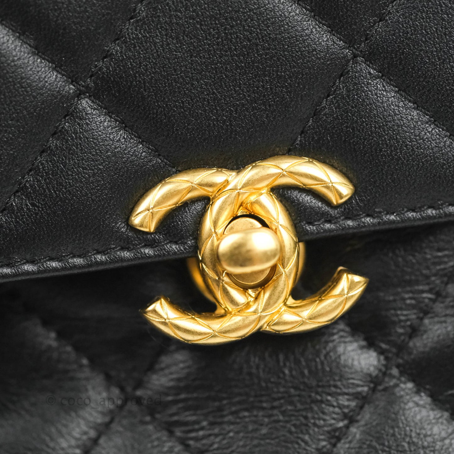 Chanel Small Chain Bar Flap Bag Black Calfskin Aged Gold Hardware