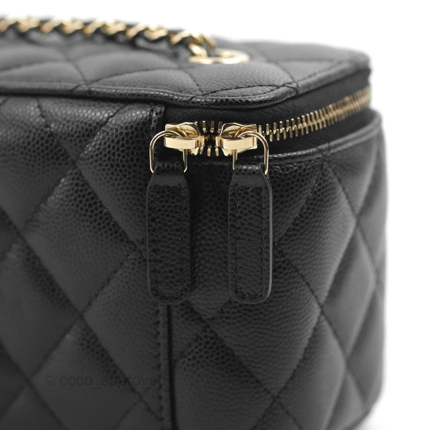 Chanel Classic Vanity with Chain Black Caviar Gold Hardware