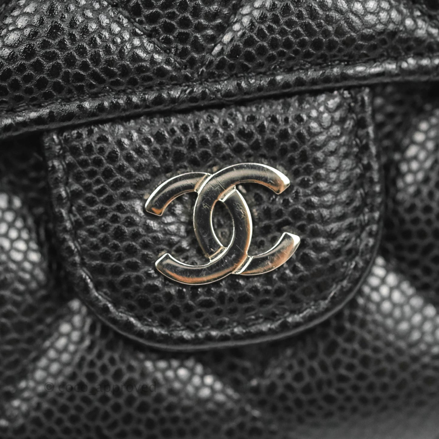 Chanel Classic Quilted Medium Flap Wallet Black Caviar Silver Hardware