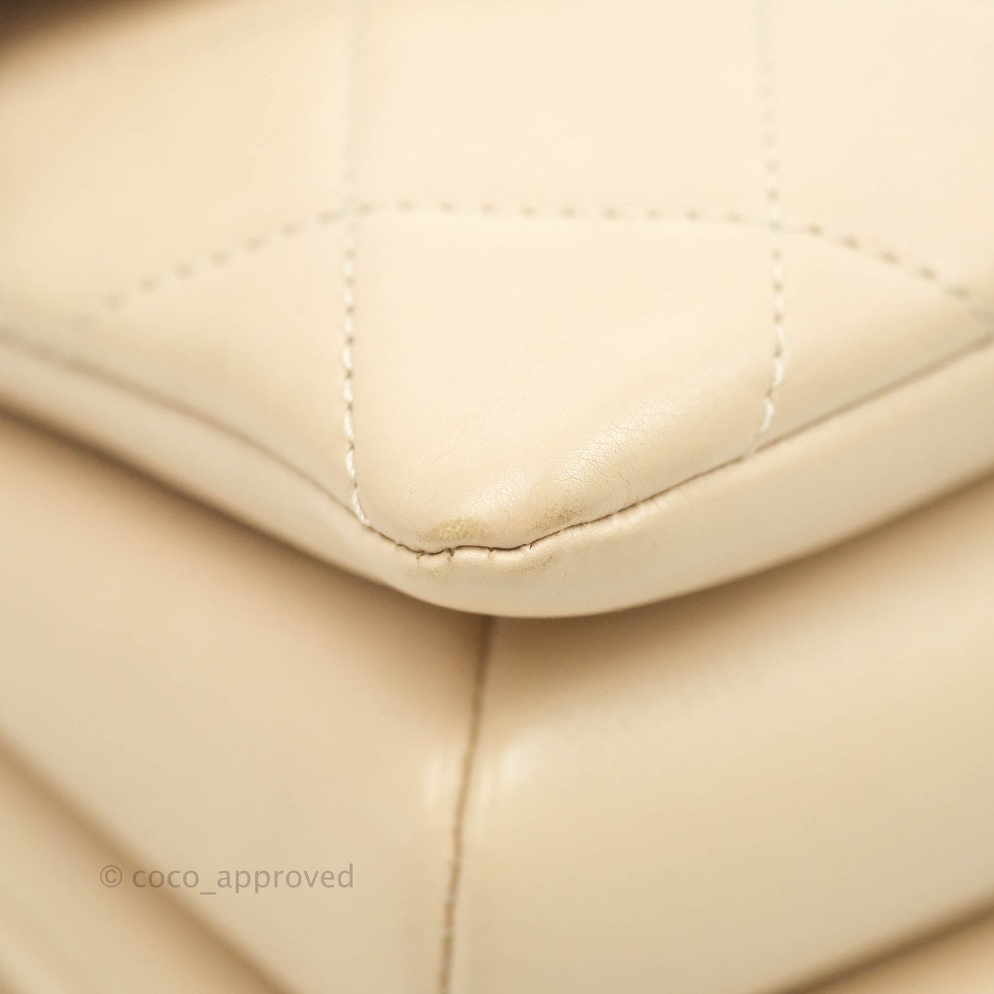 Chanel Small Gold Top Handle Bag Light Beige Lambskin Aged Gold Hardware