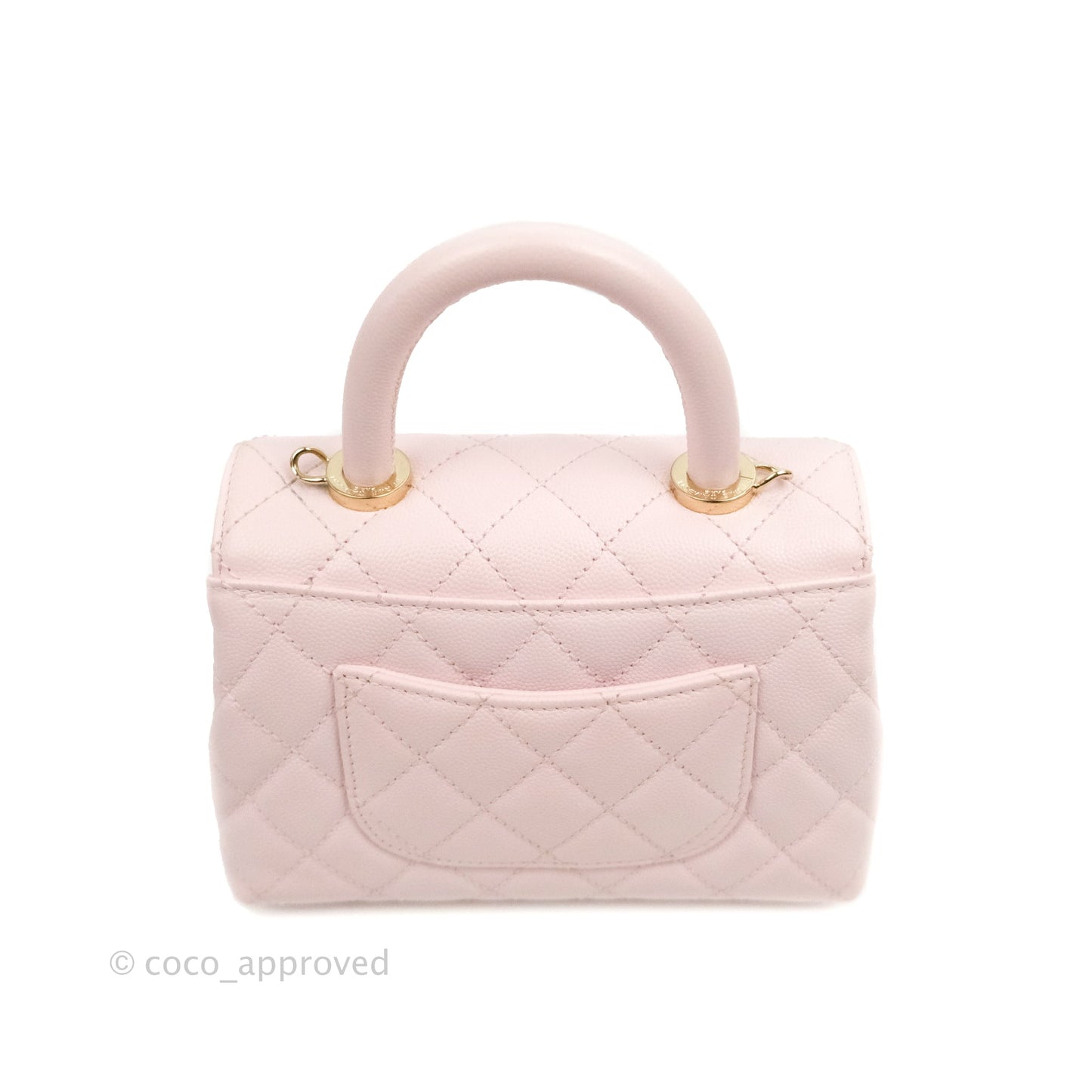 Chanel Mini Coco Handle Quilted Light Pink Caviar Gold Hardware
