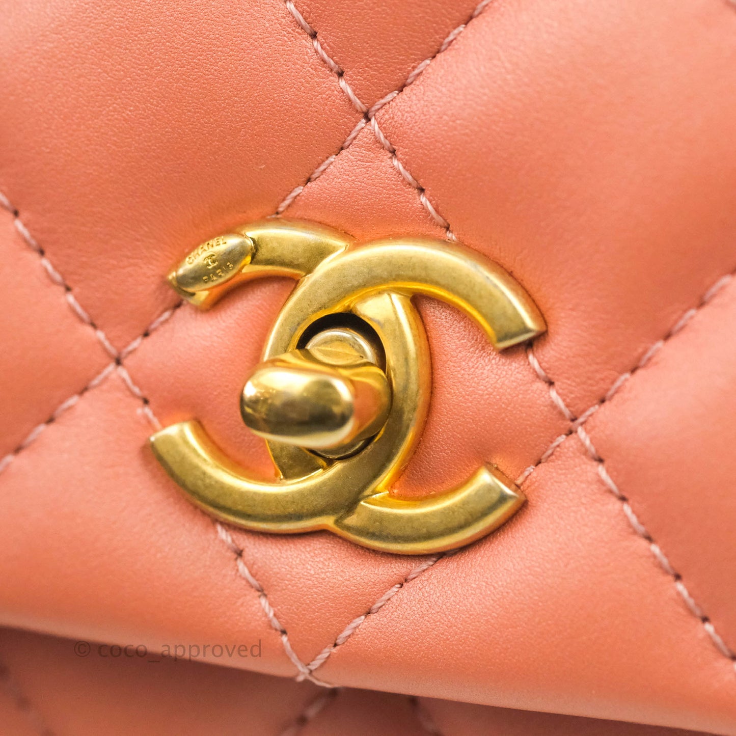 Chanel Mini Flap Bag With Top Handle Pink Lambskin Gold Hardware 20C