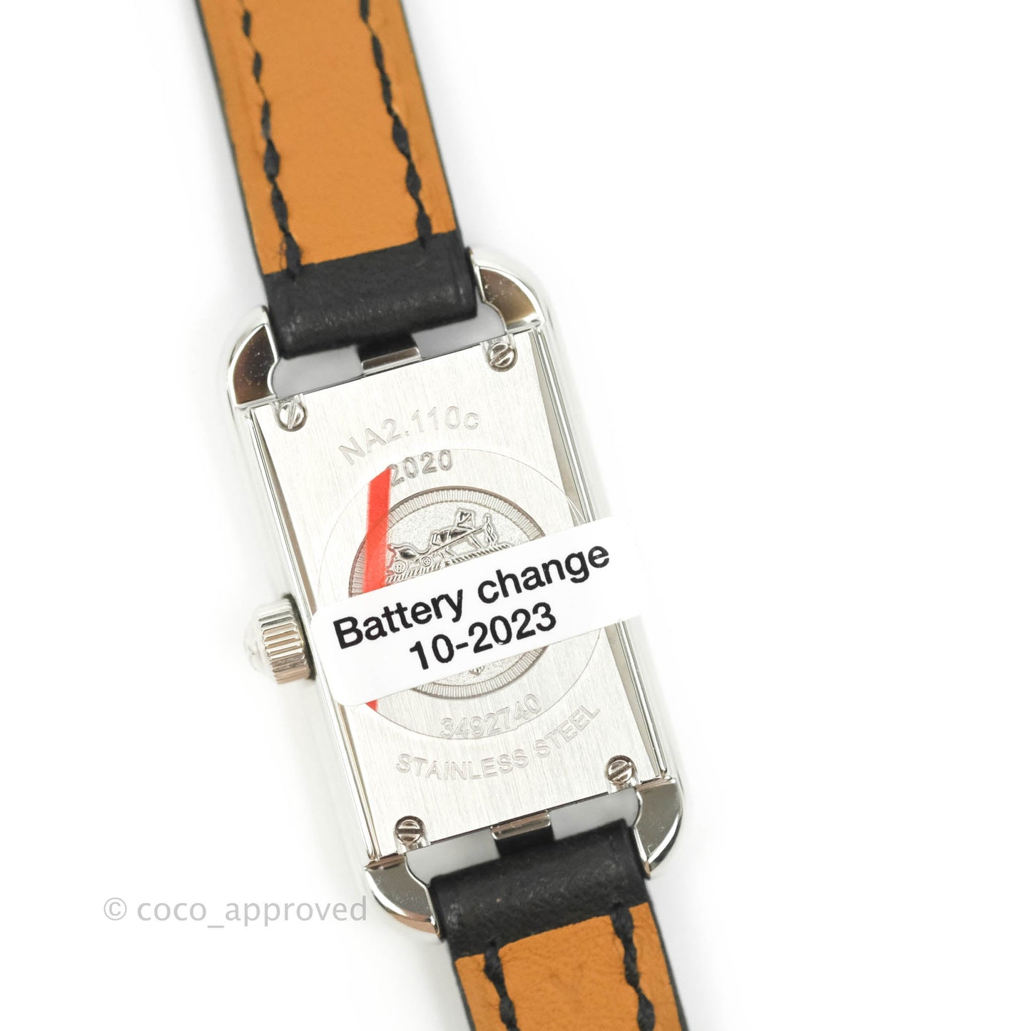 Hermès Cape Cod Nantucket Black Leather Strap Steel Watch Special Order
