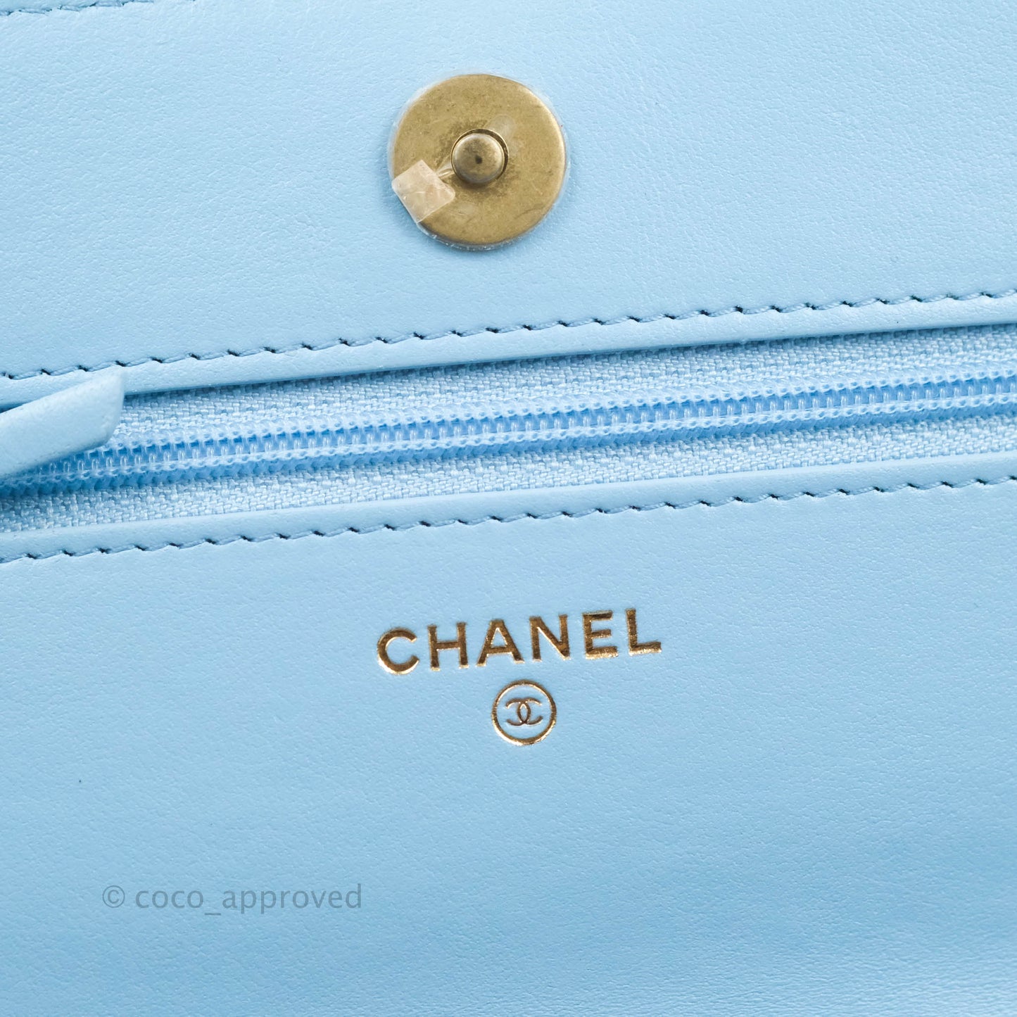 Chanel Top Handle Pick Me Up Wallet On Chain WOC Blue Caviar Gold Hardware 22S