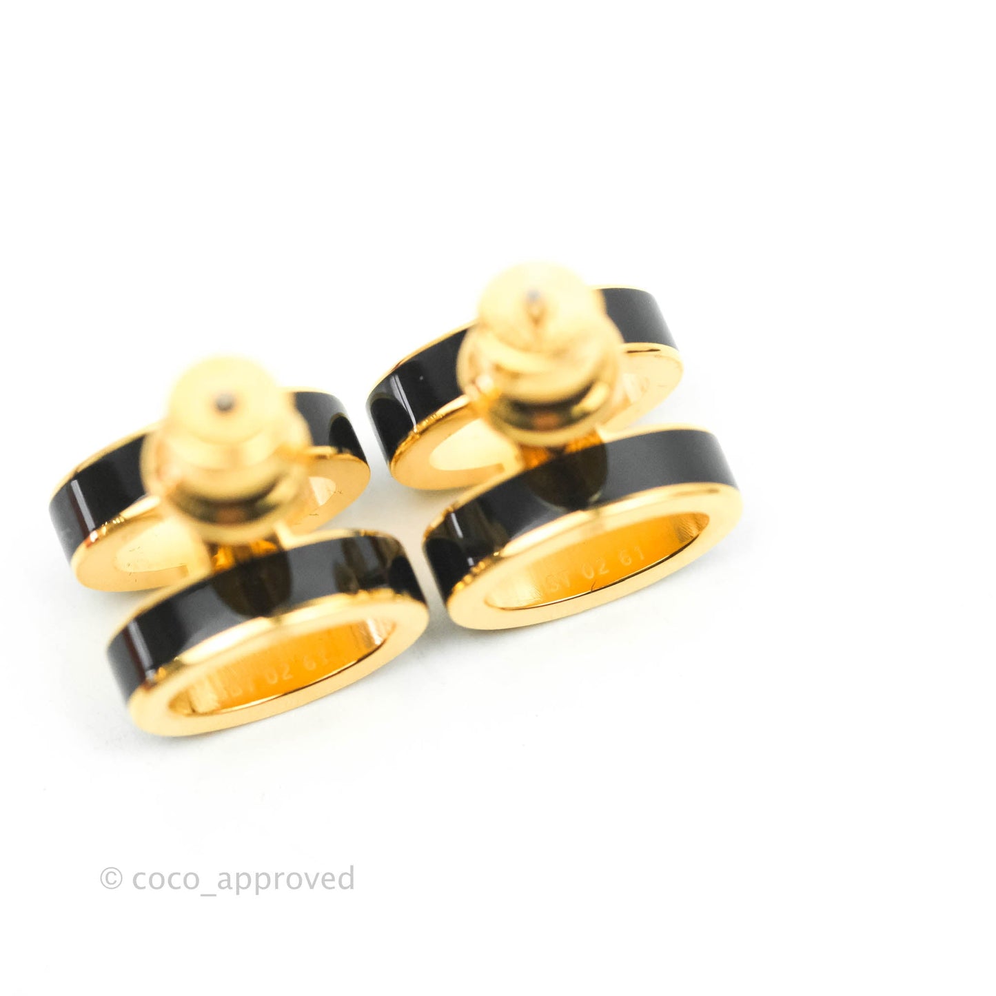 Hermès Pop H Earrings Black Gold Hardware