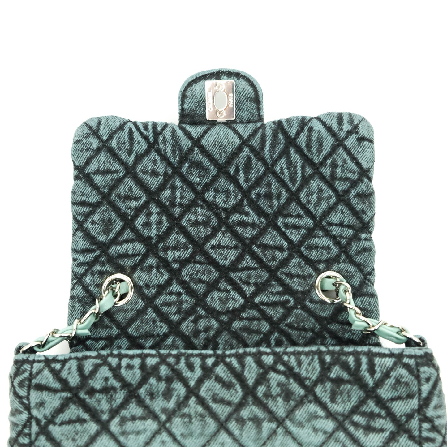 Chanel Denimpression Quilted Small Flap Green Black