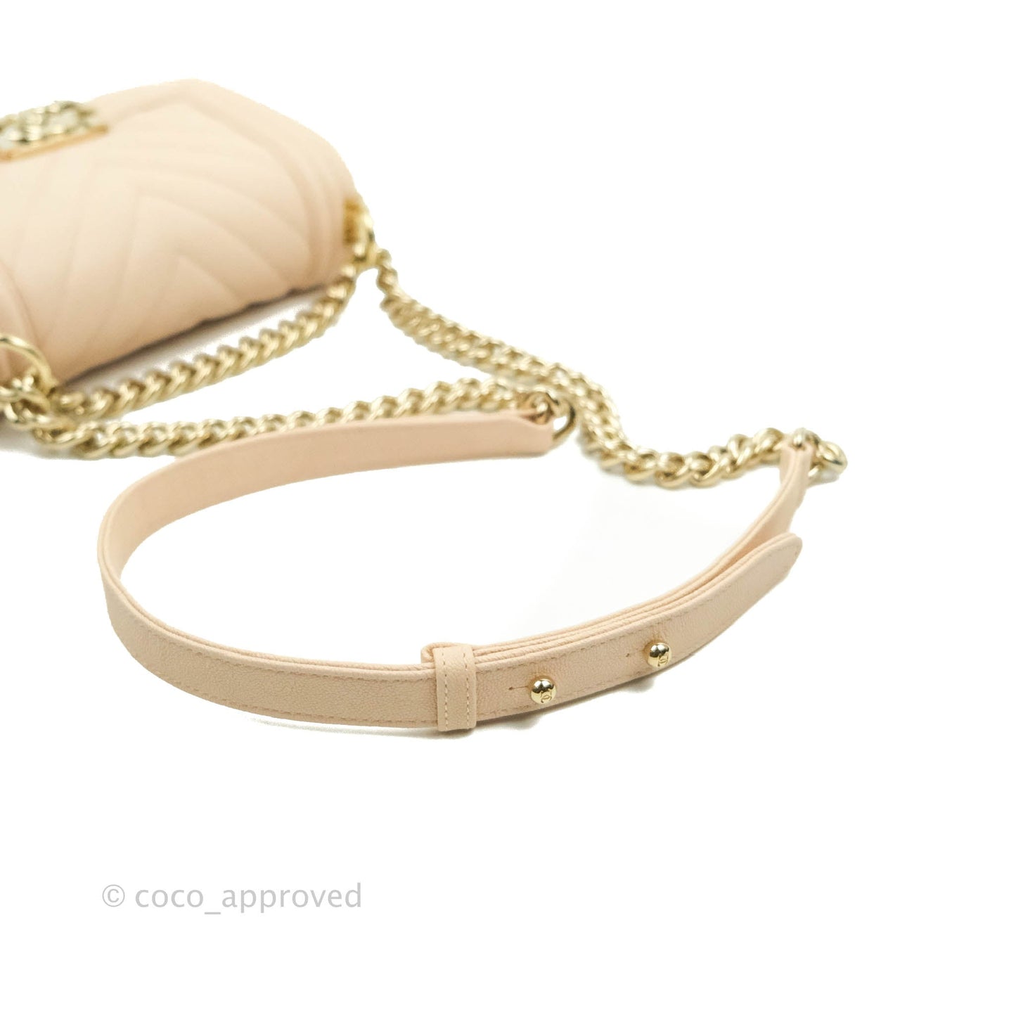Chanel Small Boy Chevron Light Pink Caviar Gold Hardware