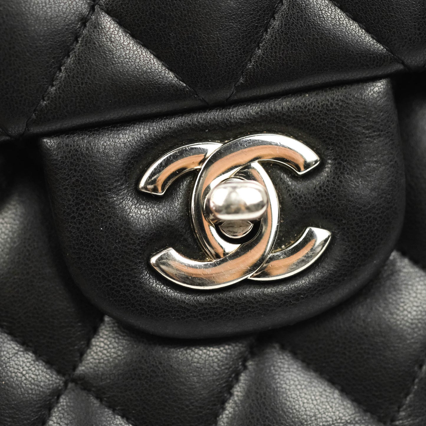 Chanel Medium Classic Quilted Flap Black Lambskin Silver Hardware