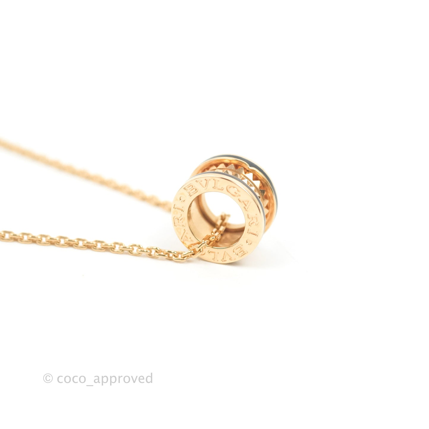 Bvlgari Zero1 Necklace Black Ceramic 18K Rose Gold
