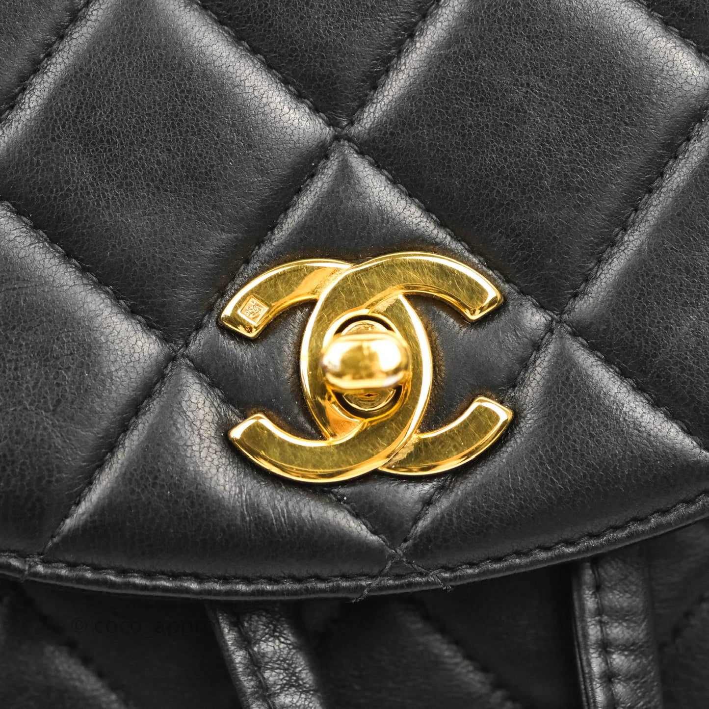 Chanel Vintage CC Duma Backpack Black Lambskin 24K Gold Hardware