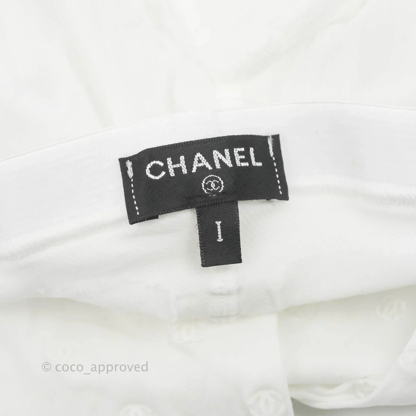 Chanel White Tights with CC Logo Size S