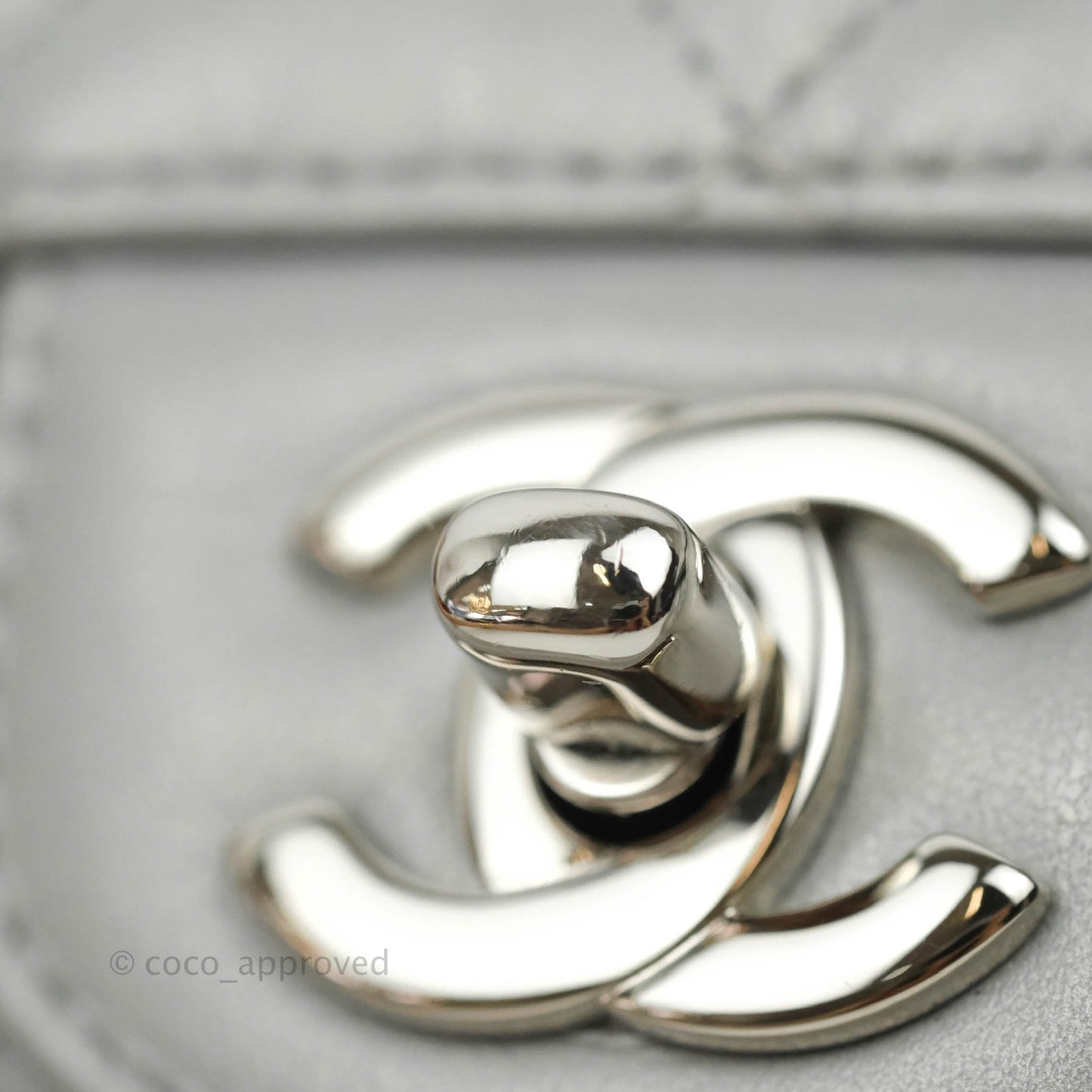 Chanel Quilted Mini Rectangular Silver Crumpled Calfskin Silver Hardware