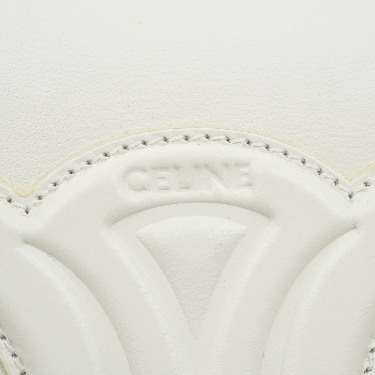 Celine Folco Cuir Triomphe White Smooth Calfskin
