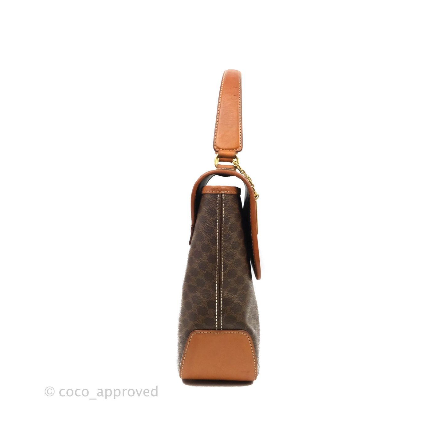 Celine Vintage Brown Canvas Top Handle Bag