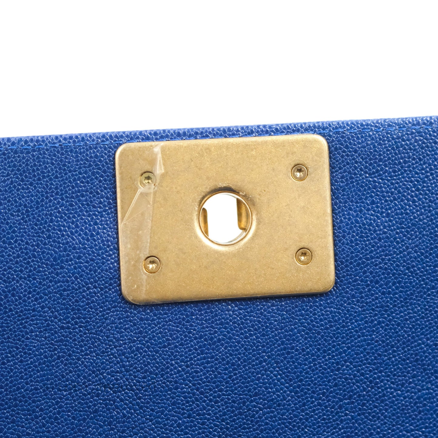 Chanel Quilted Medium Boy Blue Caviar Aged Gold Hardware