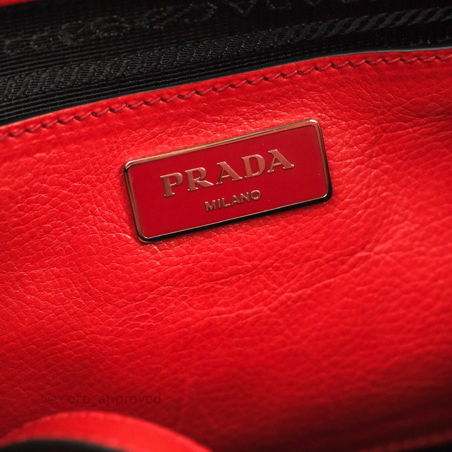 Prada Glace Calf Twin Pocket Tote Red