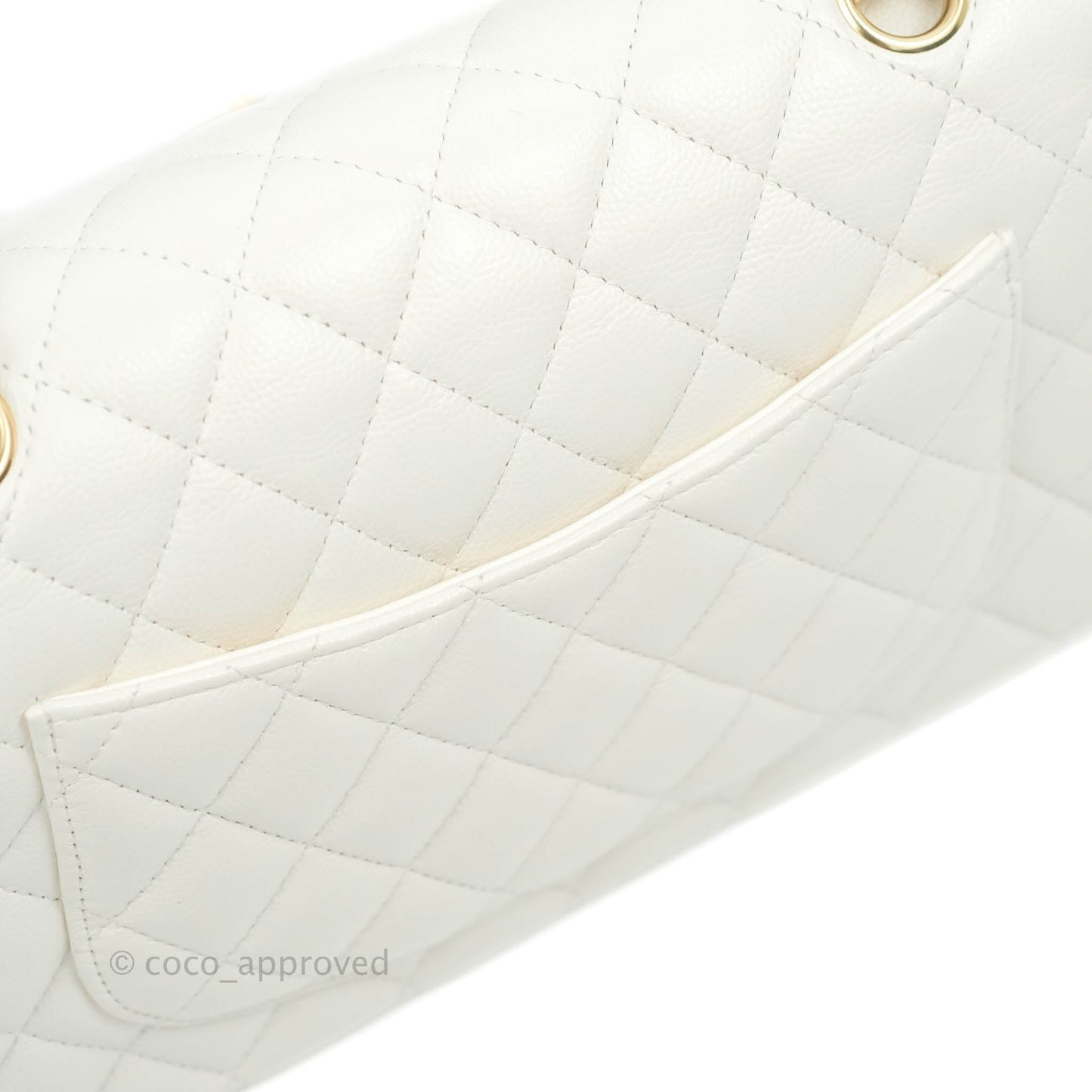 Chanel Classic Small S/M Flap White Caviar Gold Hardware