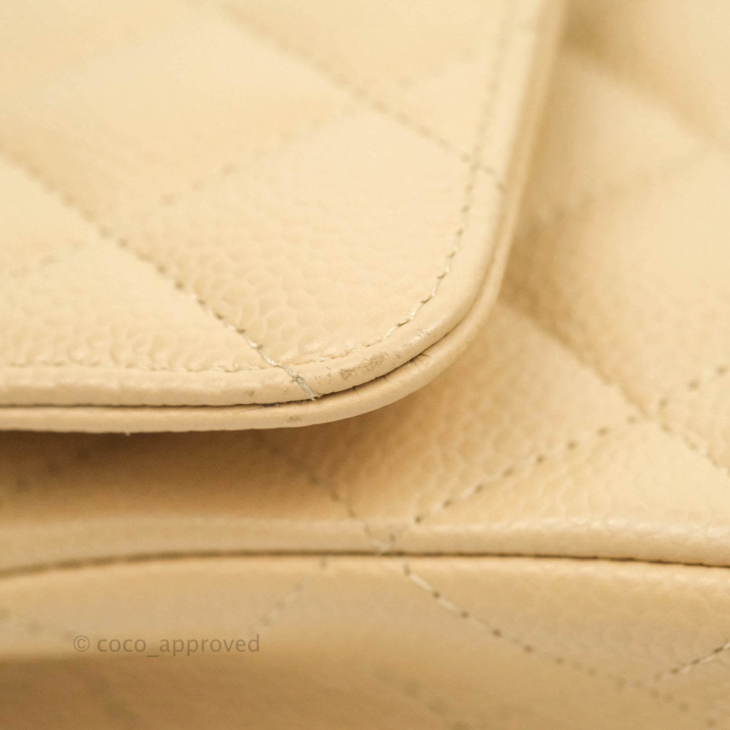 Chanel Classic M/L Medium Double Flap Beige Caviar Gold Hardware