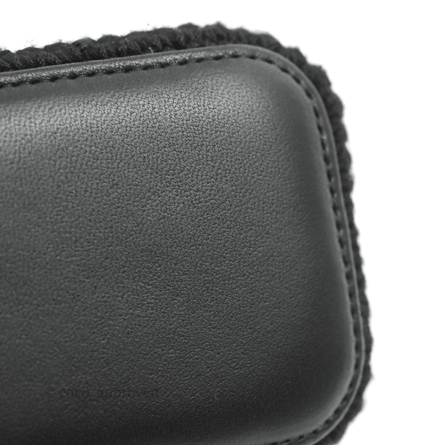Chanel Mini Vanity With Chain Black Lambskin Crochet Gold Hardware