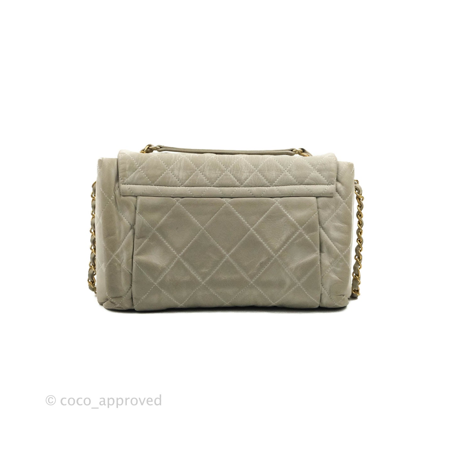 Chanel Iridescent Calfskin Quilted Chic Quilt Flap Grey Gold Hardware