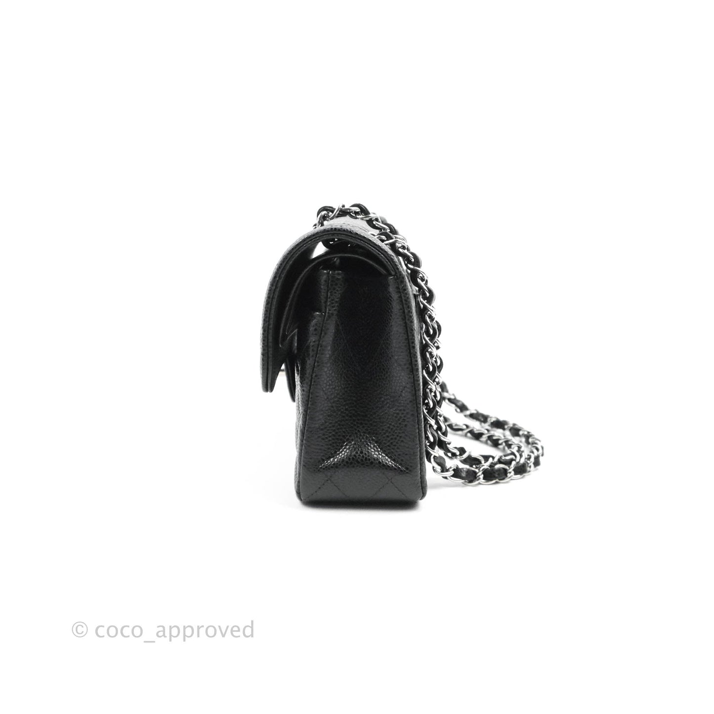 Chanel Small Classic Quilted Flap Black Caviar Silver Hardware