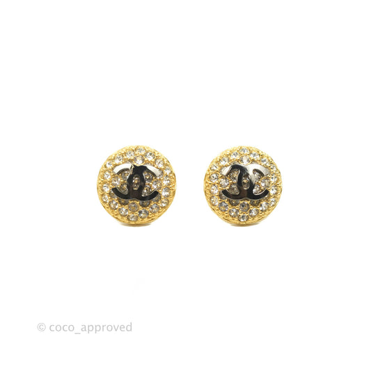 Chanel CC Button Gold Stud Earrings 20A