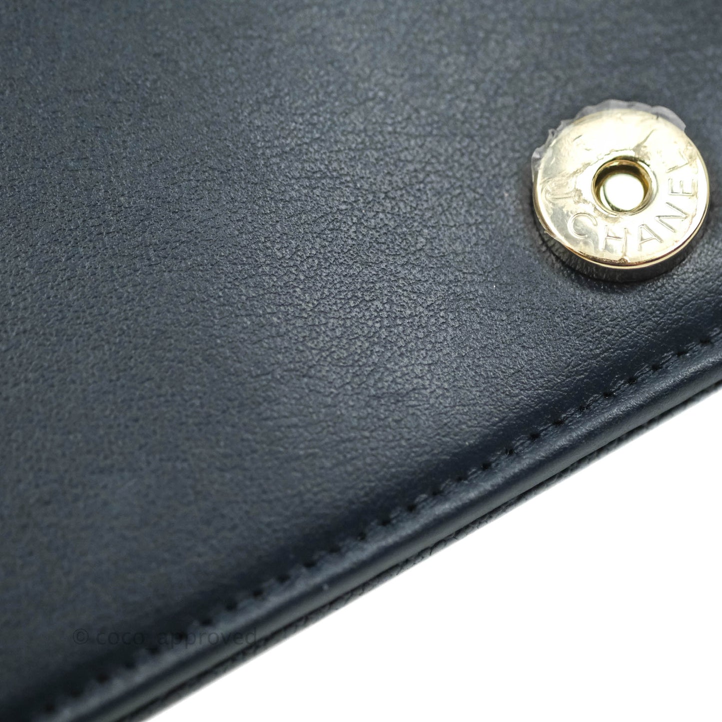 Chanel Quilted Boy Wallet on Chain WOC Navy Caviar Gold Hardware