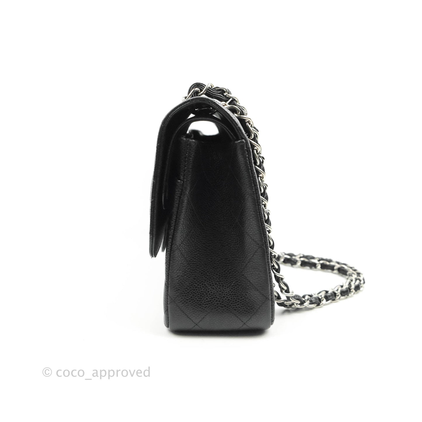 Chanel Jumbo Double Flap Black Caviar Silver Hardware⁣⁣
