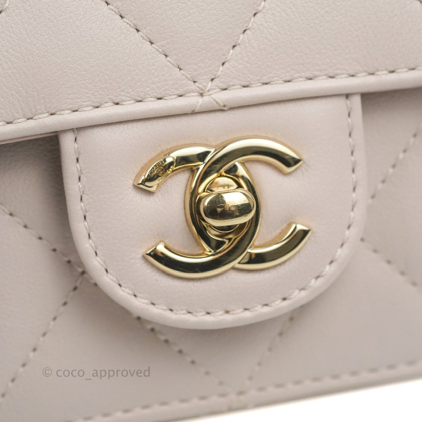 Chanel Small Coco Lady Quilted Flap Bag With Top Handle Light Pink Calfskin Gold Hardware