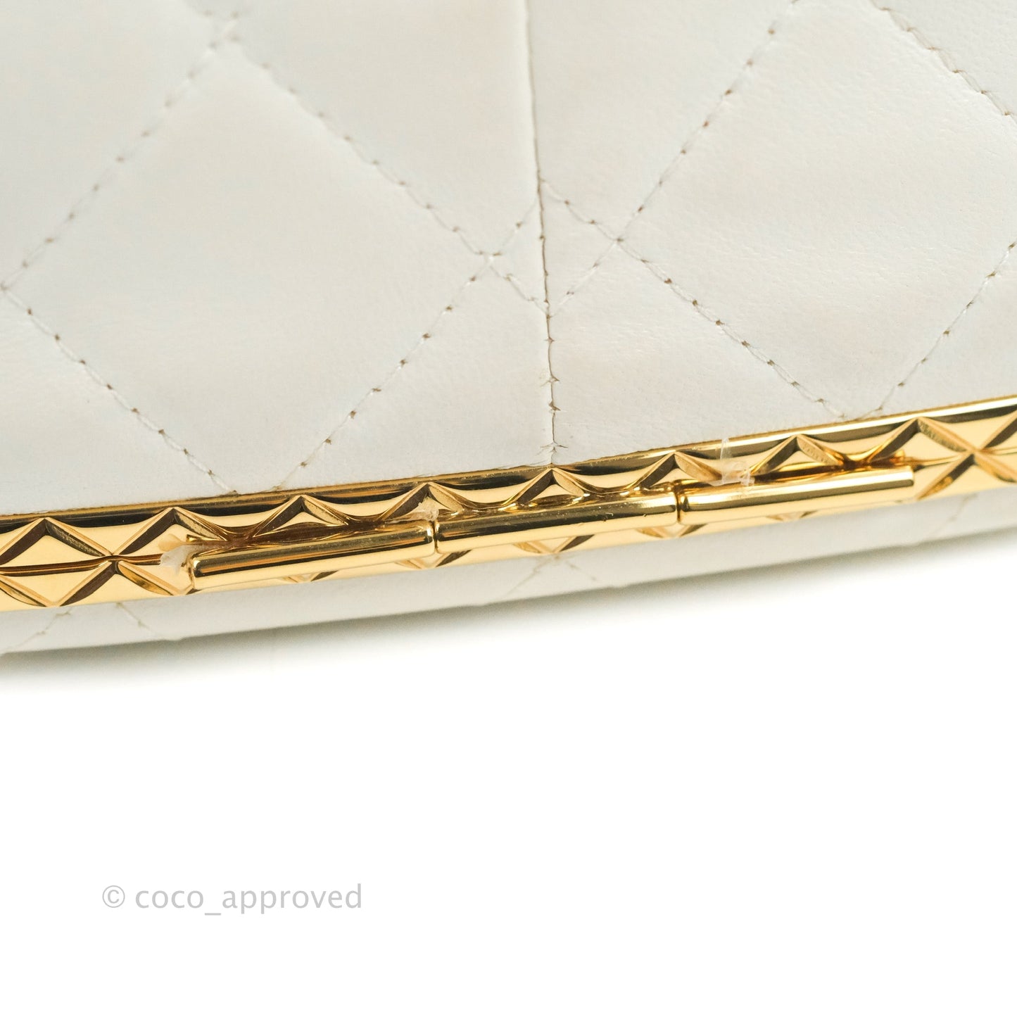 Chanel Quilted Small Drawstring Bucket Bag White Calfskin Gold Hardware